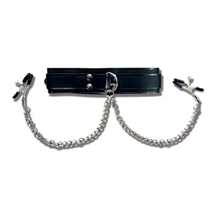 Sportsheets Female Sex Toys | Collar With Nipple Clamps Sportsheets Female Sex Toys | Collar With Nipple Clamps