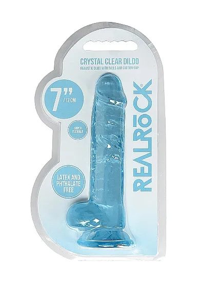 Realrock 7in Realistic Dildo W Balls Blue SHOTS AMERICA Dildos