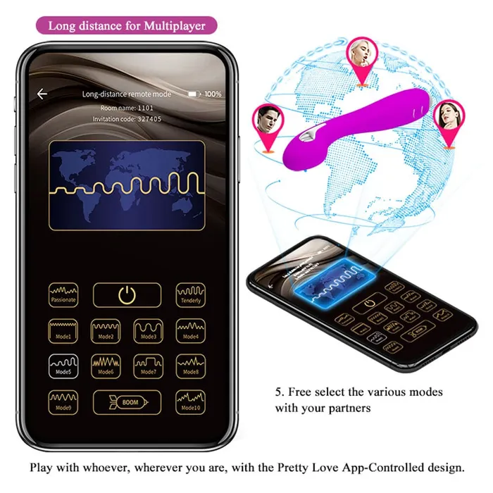 Vibrators Pretty Love Hector Global Remote Control Series Purple Pretty Love