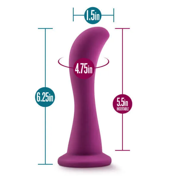Anal Blush Novelties Temptasia Bellatrix GSpot Prostate Massager Plum Purple Silicone Pleasure Toy with Suction Cup Base