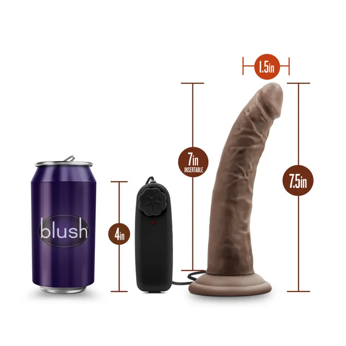 Blush Female Sex Toys Dr Skin By Blush Dr Dave Realistic Chocolate 75Inch Long Remote Control Vibrating Dildo With Suction Cup Base