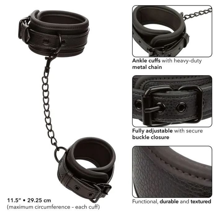 California Exotic Novelties Male Sex Toys Nocturnal Ankle Cuffs Adjustable and Durable with HeavyDuty Chain