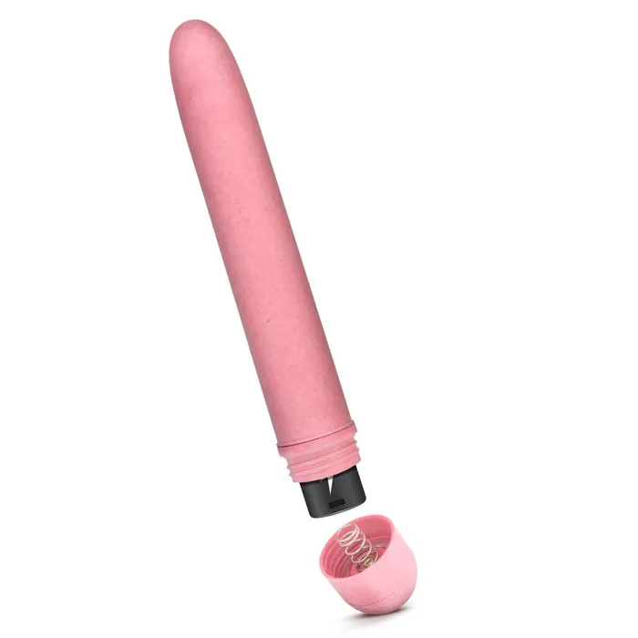Female Sex Toys Blush Gaia By Blush Eco PlantBased 7 Slim Multispeed Vibrator in Coral Made from Sustainable BioFeel