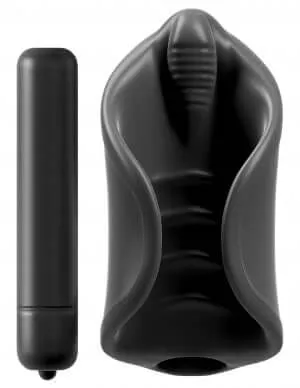 Female Sex Toys Pipedream Products PDX Elite Vibrating Silicone Stimulator Black