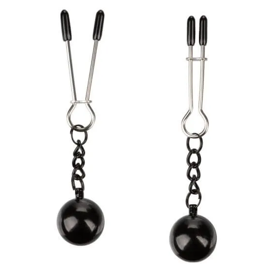 Nipple Grips Weighted Tweezer Nipple Clamps Silver California Exotic Novelties Female Sex Toys