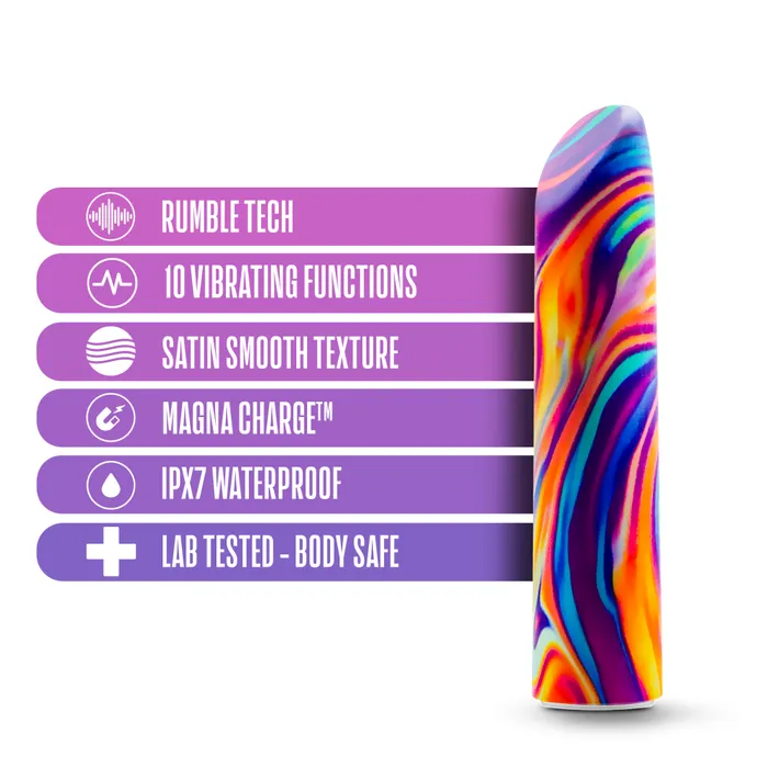 Vibrators Blush Limited Addiction By Blush Psyche Power Vibe Rainbow Vibrator with Powerful RumboTech Technology