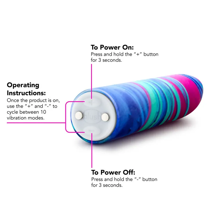 Vibrators Blush Limited Addiction By Blush Psyche Power Vibe Rainbow Vibrator with Powerful RumboTech Technology